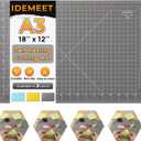 Full 18''x12'' Grid Size Self Healing Cutting Mat, A3 Rotary Cutting Sewing Mat, 5-Ply Double Sided Cutting Board for Craft Sewing Quilting Hobby Fabric Precision Scrapbooking Project, Anthracite Gray