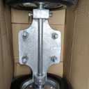 Heavy-Duty Steel Rolling Gate Wheel Carrier, 8" Rubber Wheels, Adjustable Steel U-Bolts, for Chain Link Gates or Metal Fence or Wooden Gate