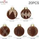 20PCS Velvet Ornaments for Christmas Tree, 2.36INCH Glitter Flocked Christmas Ornaments Decorations Balls Set Decor