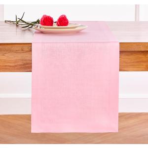 Solino Home Linen Pink Lemonade Table Runner 72 Inches Long - 100% Pure Linen 14 x 72 Inch Table Runner for Summer - Fete (Pink Lemonade)