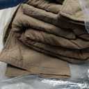 100% Cotton Box Stitch Quilt Set, Queen Size, Cocoa Brown