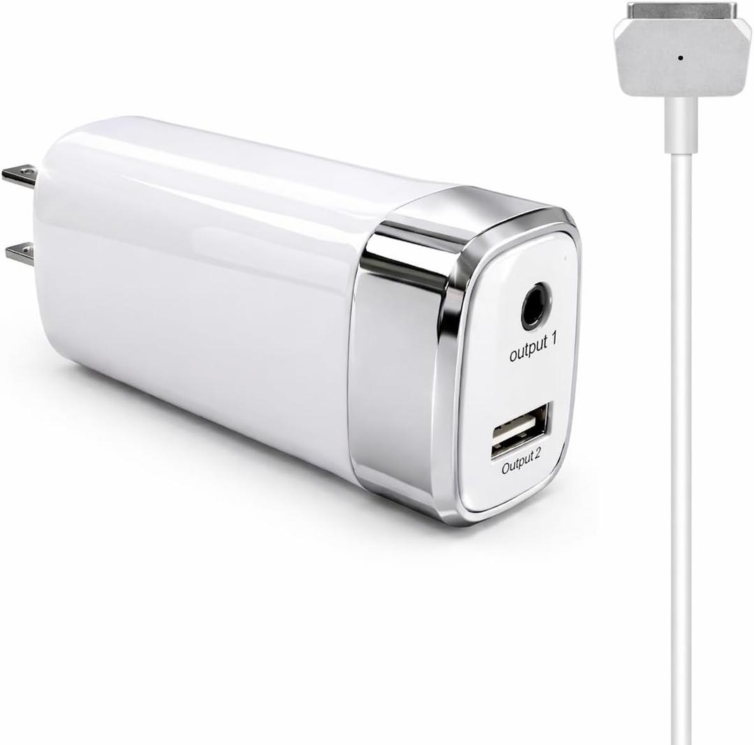 Mac Book Pro Charger 60W 45W Mag 2 T-Tip Power Adapter, Compatible with Mac Book Pro 13 inch/Mac Book Air 11&13 inch (Applicable to 2012-2017)