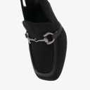 NEWBELLA Women's Square Toe Slingback Pumps - Block Heel Closed Toe Dress Shoes for Party & Office Commuting, Black 7