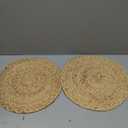 FoldTier 40 Pcs Round Placemats Bulk Plate Chargers Set 11.8 Inch Woven Placemat Rustic Braided Straw Rattan Charger Natural Water Hyacinth Place Mat for Wedding Party Table Single Tableware Use
