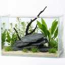 6.1-8.1 Inches Natural Slate Rock, 6 PCS Large Flat Aquarium Stones for Aquascaping, Terrariums, Reptile Tanks & Aquarium Décor