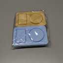 AIERSA Reusable Snack Containers with Lids, 2 Pack Silicone Double/2 Compartment Snack Box Container, Divided Grab and Go Snack Container for Take-out Condiments, Sauce