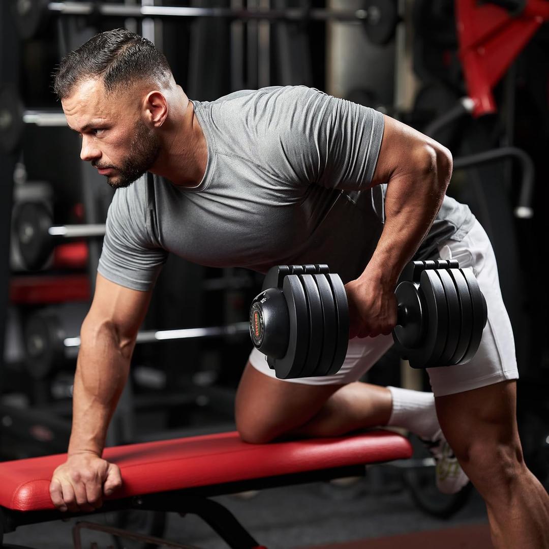 ALTLER 52LBS Single/Pair Adjustable Dumbbells Set Premium Rubber Coated Dumbbell Set with Secure Locking Mechanism for Safe & Training