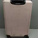 American Tourister Stratum XLT Expandable Hardside Luggage with Spinner Wheels, Pink Blush, Checked-Medium 24-Inch
