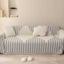 SmoBe Sofa Covers Washable, Chenille Sofa Covers for 3 Cushion Couch, Reversible Non Slip Futon Cover L Shape Sofa Cover, Pet Couch Cover with Tassel, Sofa Slipcovers 71" X 118" - Grey