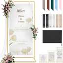 Wedding Welcome Sign Stand Holder - Adjustable Easel for Wedding Signs Stand & Seating Charts, Metal Easel Stand for Sign Reception Display, Gold Welcome Hanging Sign Holder for Party, Events