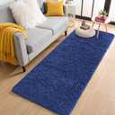 OLANLY 3x6 Machine Washable Runner Rugs for Hallway, Soft Fluffy Shaggy Bedside Rugs for Bedroom, Living Room, Indoor Floor Carpet for Kids Girls and Boys, Nursery Rooms, Home Decor, Navy Blue