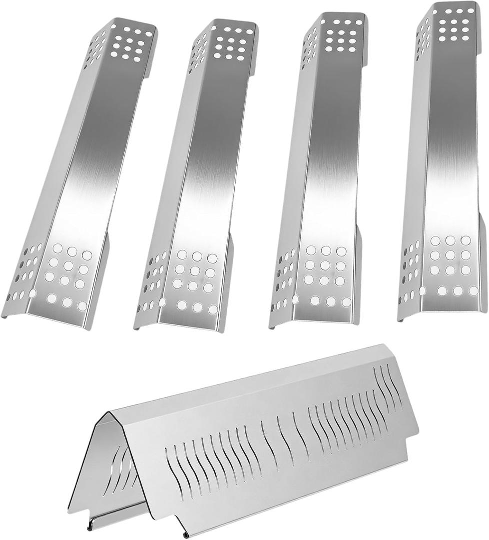 SafBbcue Heat Plates for Monument 4-Burner Mesa 415BZ Propane Gas Grill Accessories, Stainless Steel Heat Plates Flame Tamer for Monument Grills Replacement Parts, 5 Pack