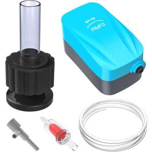 Pawfly Aquarium Air Pump with Nano Bio Sponge Filter Kit Air Control Valve Airline Tubing and Check Valve Accessories