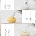 Hand Mixer Electric Handheld, 5-Speed 200W Electric Mixer with Stainless Steel Beaters, Dough Hooks, Portable Hand Mixer, WESTCOOKAID Turbo Ultra Power+ Eject Button for Cakes Eggs, Beige