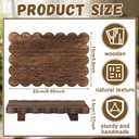 Yookeer Scalloped Wood Riser Tray Soap Rustic Bathroom Decoration Scalloped Stand Soap Tray Wooden Decorative Pedestal Farmhouse Stand Decor for Bathroom Kitchen Bottles Dishes Plant Candles Display