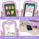 Easel for Kids Age 2-4 Toddlers Art Chalkboard and White Board Double Side with Chair Height Adjustable Drawing Writing Learning Toy for Age 2 3 4 5 Year Boys Girl Educational Birthday Gifts