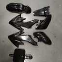 Podoy CRF50 Plastics Kit ABS Body Fender Fairing Set 7PCS with Bolt (Black) | Compatible with CRF50F CRF 50 XR50 SDG SSR 110 125 Coolster 125 Baja DR70 50cc-160cc Pit Dirt Bikes, Complete Fairing Set