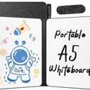AGM Portable White Board Dry Erase, Double Sided Folding Whiteboards with Pen, Mini Portable Dry Erase Board for Study, Meeting, Doodling, Planning, Black