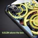 Compatible iPhone 13 Pro Max Case Colorful Glowing Tempered Glass Back Cover Bumper Shockprooffor Cool Women and Trendy Menfor iPhone Luminous Case forCall Music FlashSend Tempered Film (Gear)