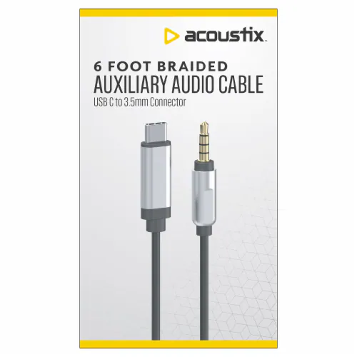 Acoustix USB C TO 3.5MM CABLE 6FT BK