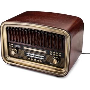 SoundBeast All-in-One AM/FM Radio with CD Player, Bluetooth Input, USB Playback & Recording, SD Card Playback, Aux Input, Built-in Speakers, Handmade Wooden Exterior