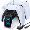 OIVO PS5 Controller Charger with Fast Charging AC Adapter, PS5 Controller Charging Station Stand for PlayStation 5, Docking Station Replacement for PS 5 Accessories Kits
