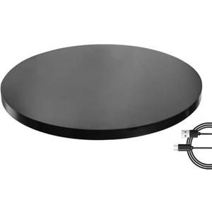 fotoconic Black Electric Motorized Rotating Turntable Display Stand, 24 Inch / 60cm Diameter, 180 Lb Centric Loading for Shop Display