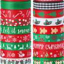 Vloso 20 Rolls 100 Yards Christmas Ribbon for Gift Wrapping,3/8 Inch Christmas Grosgrain Ribbon,Christmas Ribbon for Crafts DIY Holiday Christmas Decorations