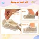 FEETCITY Toddler Boys Shoes Toddler Barefoot Shoes Kids Sneakers Tennis Shoe Slip On Baby Walking Shoe (Beige)