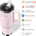For Travel & Gym Never Drink from a Moldy Lid Again: 40oz Hygienic Tumbler, 100% Leakproof Lid & Removable Foldable Spout. Reinforced Base, Fits Cup Holders - Pink Sand