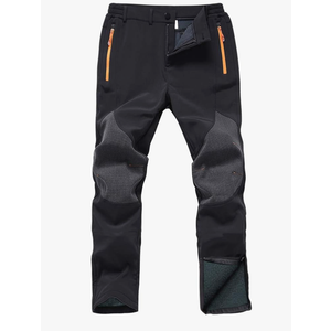 Gash Hao Mens Snow Ski Waterproof Softshell Snowboard Pants Outdoor Hiking Fleece Lined Zipper Bottom Leg 32x30