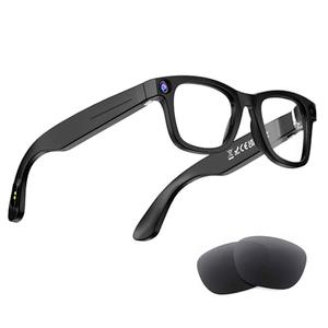 AMZISH AI Smart Glasses with Camera, 8MP HD Bluetooth Camera Glasses, 1080P Video Recording Sunglasses, Real Time Translation, Voice Assistant, Open-Ear Audio for Travel, Meetings & Vlogging