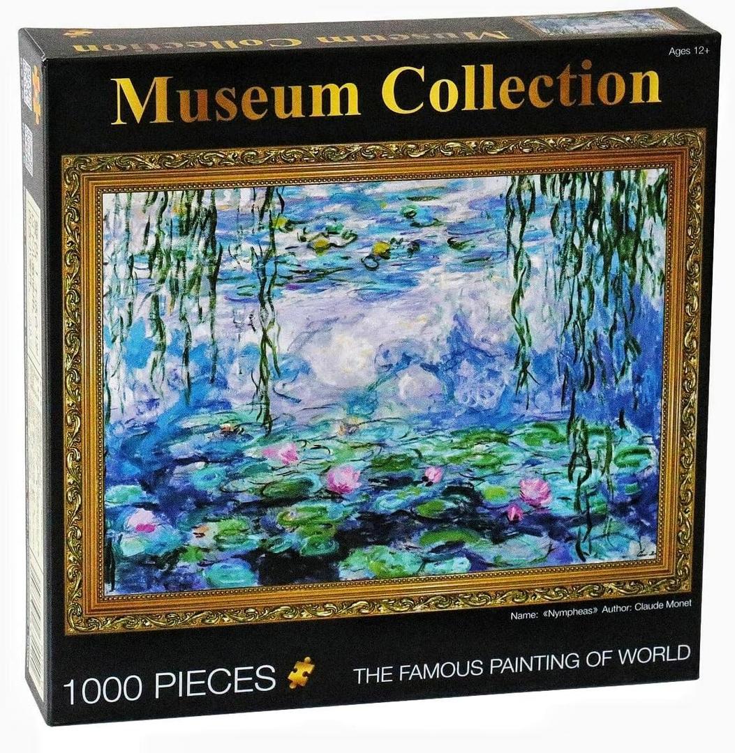 Moruska Water Lilies by Claude Monet Jigsaw Puzzle 1000 Piece Art Puzzles for Adults Museum Collection Famous Paintings