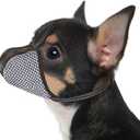 Dog Muzzle for Extra Small Dogs Soft Air Mesh Muzzles Anti & Prevent Biting Chewing Barking Reflective Ajustable Full Coverage Dog Mouth Guard Cover for Grooming Scavenging Black XS