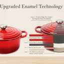 Cast Iron Dutch Oven Pot with Lid Deep Cooking Pot for Bread, Stews, Casseroles Oven Safe Cookware, Kitchen Essential & Wedding Gift Compatible with All Heat Sources (Red)