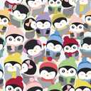 Cute Winter Penguins Peel and Stick Wallpaper, Self Adhesive Removable Wall Decor, for Home Bedroom Cabinets Thicken 17.3" x 118"