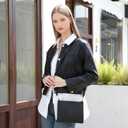 higouta Small Crossbody Bags for Women Trendy Clutch Purse PU Leather Shoulder Bags with Adjustable Strap (Black)