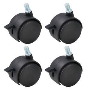 HOWDIA 1.5 Inch M81.25 Threaded Stem Nylon Swivel Caster Wheels with Brake  Floor-Protecting Light-Duty Replacement for Carts, Office Chairs & Furniture, Not fit for 5/16-18(30 kg Total, 4-Pack)