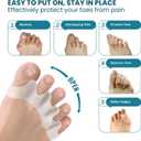 2 x Povihome Toe Separators Spacers for Women - 8 Pack Silicone Toe Spacers for Toe Overlapping Hammertoe - Bunion Corrector Toe Stretcher for Yoga Practice - Medium (Clear)