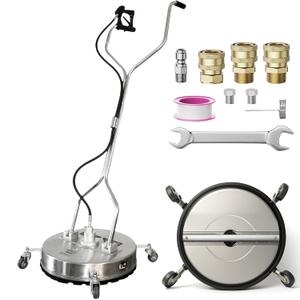 EDOU Dual 24" Pressure Washer Surface Cleaner - Surface Cleaner with Wheels - Heavy Duty Composite, 4,500 PSI Max Working Pressure - Includes 3/8 Inch Quick Connector Kit and Teflon Tape