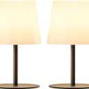 EZVALO Outdoor Cordless Table Lamp, IP65 Waterproof 4500mAh Rechargeble Shower Lamp, Dimmable Touch Lamp, LED Night Light Lamp for Bathroom Patio Camping Restaurant Home 2 Pack(Black)