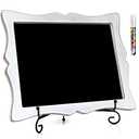 Small Chalkboard Sign with Easel (11x13) + White Liquid Chalk Marker | Hanging or Freestanding Framed Chalkboard with Hand Crafted Sweetheart Frame - Multipurpose