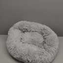 Hoewina Dog & Cat Bed for Indoor Cats, 20in Calming Donut Bed for Puppy and Kitten, Washable Round Fluffy Pet Bed for Small Medium Dogs and Cats (Light Grey)
