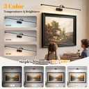 Picture Lights for Wall Battery Operated, Rechargeable Light for Pictures with Remote & Timer, Black Art Light for Paintings 39 Inch Wireless Dimmable Cordless Gallery Frame Lights with 3CCT