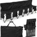 Folding Soccer Bench Portable Sports Team Bench with Pockets and Carrying Bag for Sports Team Outdoor Camp Travel Soccer Practice (6 Seat)