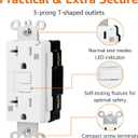 Amazon Basics Weather-Resistant Tamper-Resistant GFCI Receptacle with LED Indicator, Self-Test Feature, Ground Fault Circuit Interrupter for Indoor or Outdoor Use, 20 Amp, White