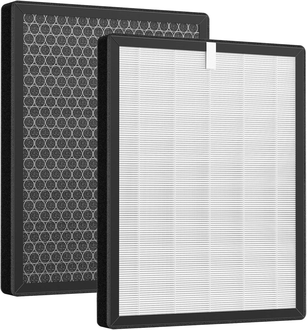 2 Pack KQ-36/KQ-36A Filter Replacement Compatible with Aucleia KQ-36 Air Purifier Larger 3-Stage Filtration for 99.97% Particle Reduction Dust Pets Hair Smoke Odor for Home Large Room 2,100 Ft
