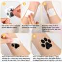 30 sheets 240pcs Dog Paw Glitter Temporary Tattoos, Paw Print Tattoo Face Tattoos Sticker Dog Paw Body Tattoos for Women Girls Face Body Accessories(Yellow, Black, Blue)