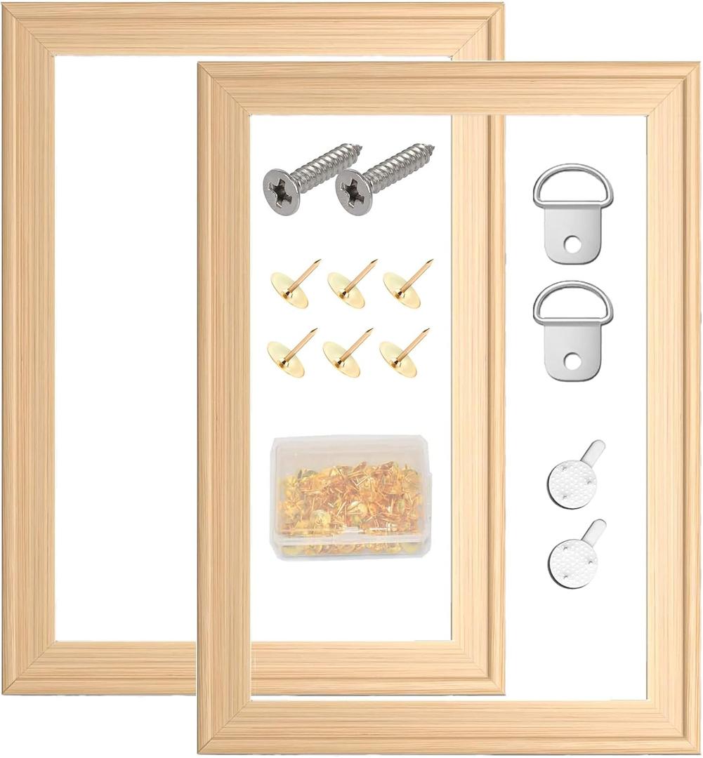 2 Pack 12"x 16" DIY Wood Canvas Stretcher Bars, Canvas Frames Kit-Easy to Assemble,Wooden Frames Kit for Oil Painting,Canvas Painting，Embroidery Stitch and Needlepoint Arts Supplies (12 * 16)