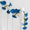 XunYee 5.6 ft Wool Felt Flower Garland Hand Felted Flower Strings for Wedding Party Floral Decor Mantle Decorations (Blue,1 Pack)